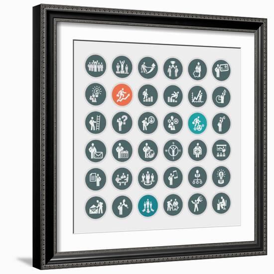 Business Concept Icons-PureSolution-Framed Art Print