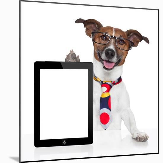 Business Dog Tablet Pc Ebook-Javier Brosch-Mounted Photographic Print