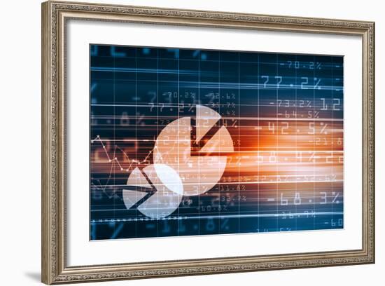 Business Graph with Arrow Showing Profits and Gains-Sergey Nivens-Framed Art Print