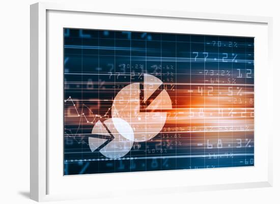 Business Graph with Arrow Showing Profits and Gains-Sergey Nivens-Framed Art Print