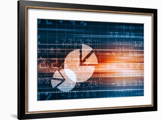 Business Graph with Arrow Showing Profits and Gains-Sergey Nivens-Framed Art Print