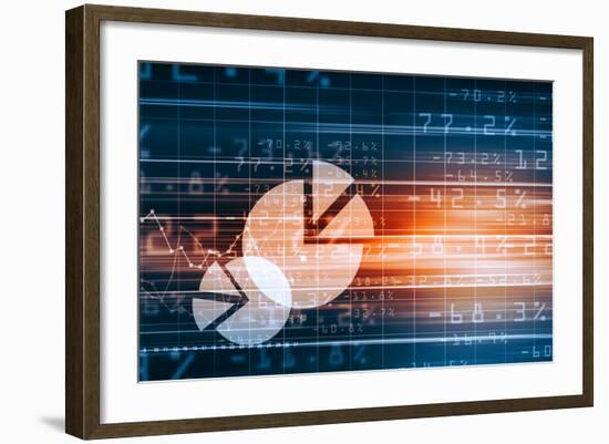 Business Graph with Arrow Showing Profits and Gains-Sergey Nivens-Framed Art Print