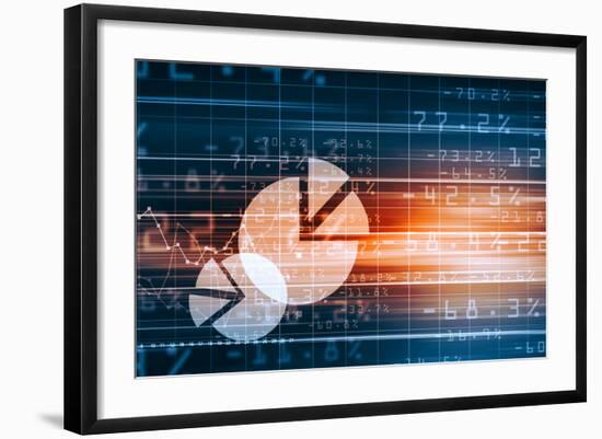 Business Graph with Arrow Showing Profits and Gains-Sergey Nivens-Framed Art Print