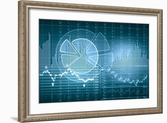 Business Graph with Arrow Showing Profits and Gains-Sergey Nivens-Framed Art Print