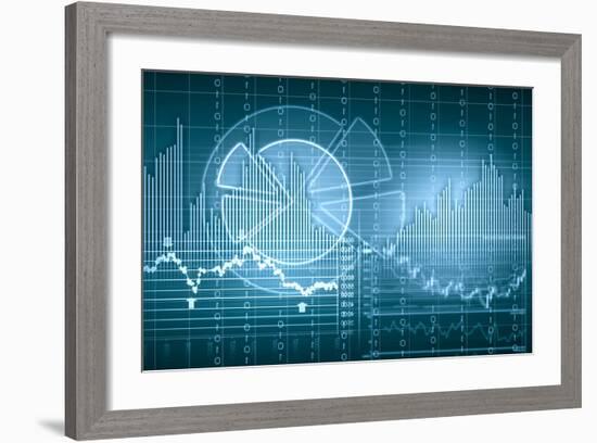 Business Graph with Arrow Showing Profits and Gains-Sergey Nivens-Framed Art Print