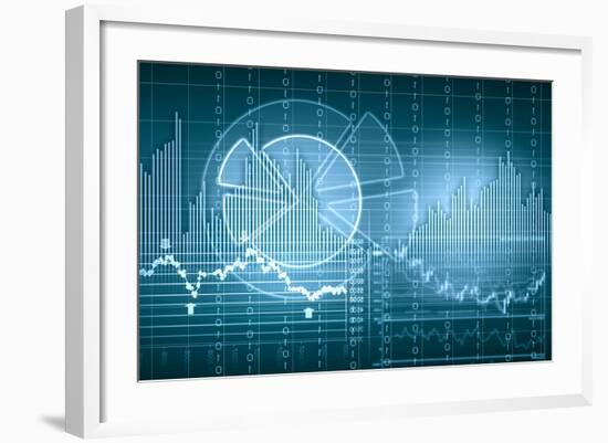 Business Graph with Arrow Showing Profits and Gains-Sergey Nivens-Framed Art Print