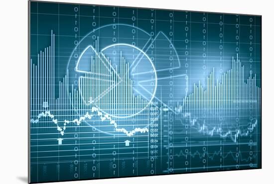 Business Graph with Arrow Showing Profits and Gains-Sergey Nivens-Mounted Art Print