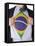 Business Man With Brazilian Flag T-Shirt-IJdema-Framed Stretched Canvas
