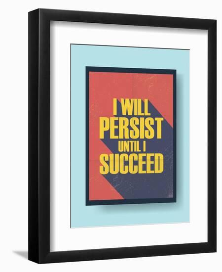 Business Motivational Poster about Persistence and Success on Vintage Background-jozefmicic-Framed Premium Giclee Print