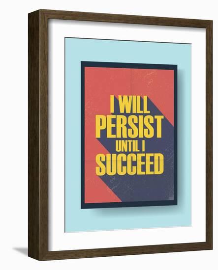 Business Motivational Poster about Persistence and Success on Vintage Background-jozefmicic-Framed Art Print