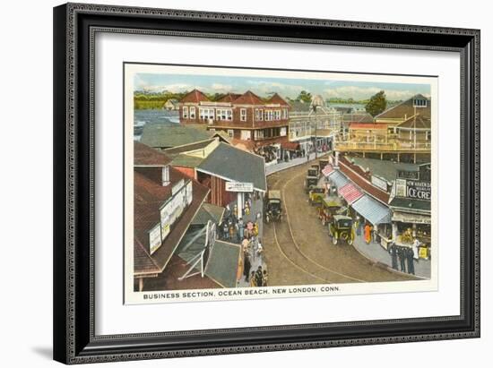 Business Section, Ocean Beach, New London, Connecticut-null-Framed Art Print