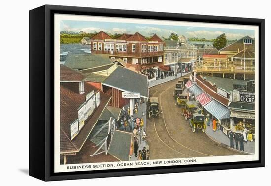 Business Section, Ocean Beach, New London, Connecticut-null-Framed Stretched Canvas