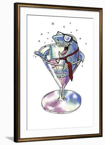 Business Shark in a Glass-Linda Braucht-Framed Giclee Print