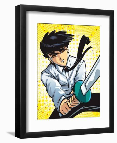 Business Warrior-Harry Briggs-Framed Giclee Print