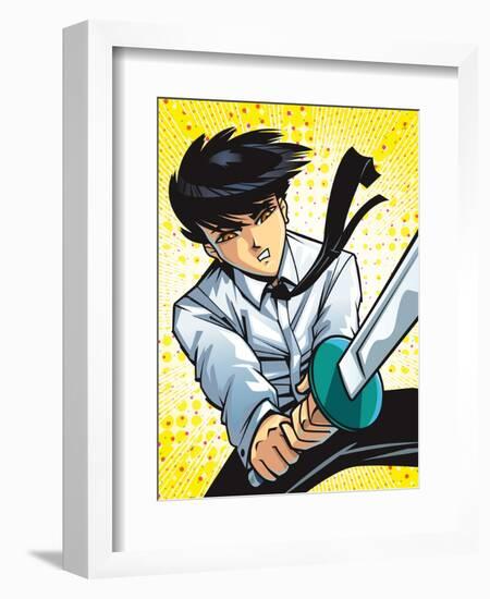 Business Warrior-Harry Briggs-Framed Giclee Print