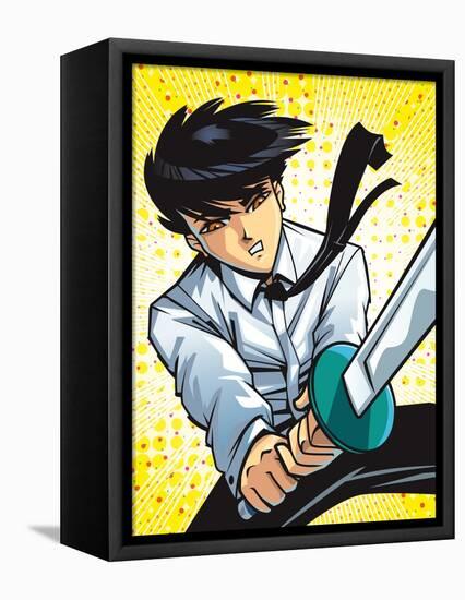 Business Warrior-Harry Briggs-Framed Premier Image Canvas