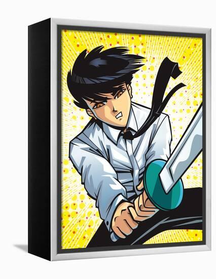 Business Warrior-Harry Briggs-Framed Premier Image Canvas