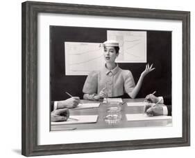 Business Woman Wearing Fashion That Gives Wide Shoulder Look-Nina Leen-Framed Photographic Print