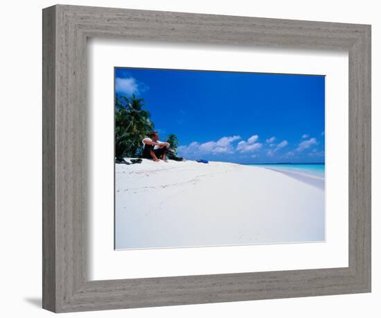 Businessman on Beach, Maldives-Stuart Westmorland-Framed Photographic Print