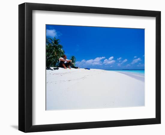 Businessman on Beach, Maldives-Stuart Westmorland-Framed Photographic Print