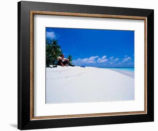 Businessman on Beach, Maldives-Stuart Westmorland-Framed Photographic Print