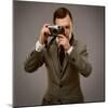 Businessman With A Retro Camera-NejroN Photo-Mounted Art Print