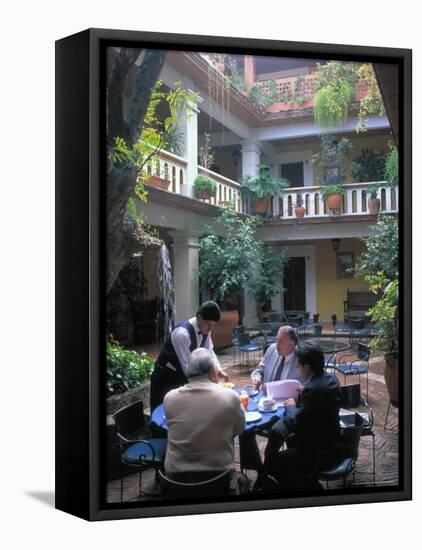 Businessmen Enjoying the Local Comida Corrida, Oaxaca, Mexico-Judith Haden-Framed Premier Image Canvas