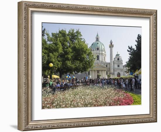 Buskers Festival at St. Charles' Church (Karlskirche), Resselpark, Karlsplatz, Vienna, Austria-Jean Brooks-Framed Photographic Print