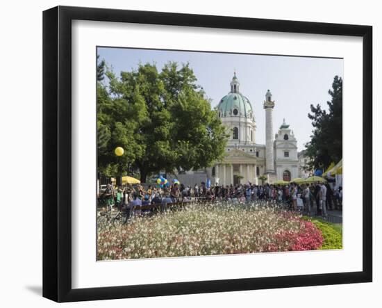 Buskers Festival at St. Charles' Church (Karlskirche), Resselpark, Karlsplatz, Vienna, Austria-Jean Brooks-Framed Photographic Print