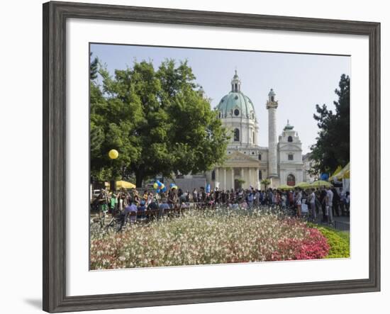 Buskers Festival at St. Charles' Church (Karlskirche), Resselpark, Karlsplatz, Vienna, Austria-Jean Brooks-Framed Photographic Print