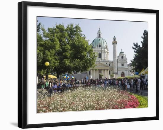 Buskers Festival at St. Charles' Church (Karlskirche), Resselpark, Karlsplatz, Vienna, Austria-Jean Brooks-Framed Photographic Print