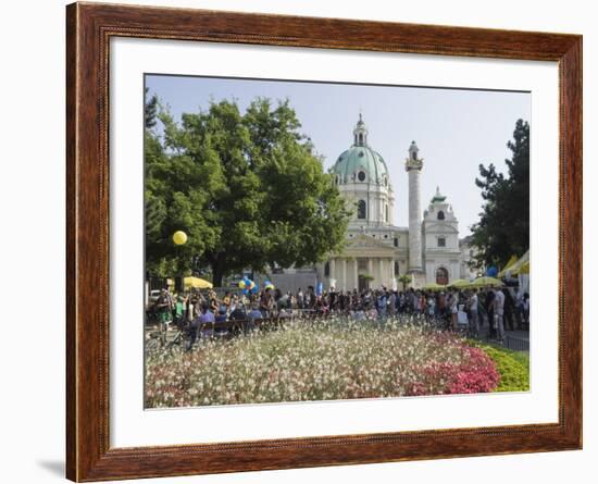 Buskers Festival at St. Charles' Church (Karlskirche), Resselpark, Karlsplatz, Vienna, Austria-Jean Brooks-Framed Photographic Print