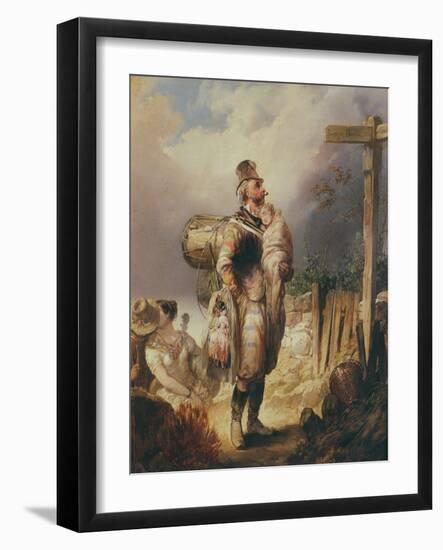 Buskers (Oil on Canvas)-Paul Gavarni-Framed Giclee Print