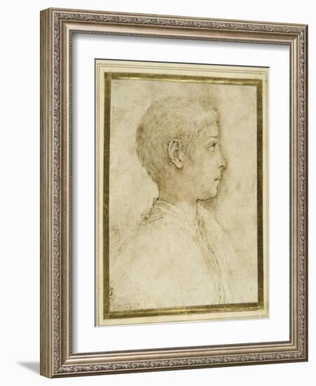 Bust of a Boy in Profile to the Right-Parmigianino-Framed Giclee Print