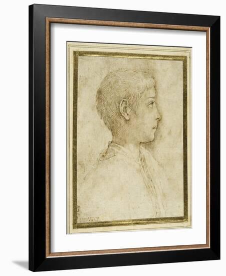 Bust of a Boy in Profile to the Right-Parmigianino-Framed Giclee Print