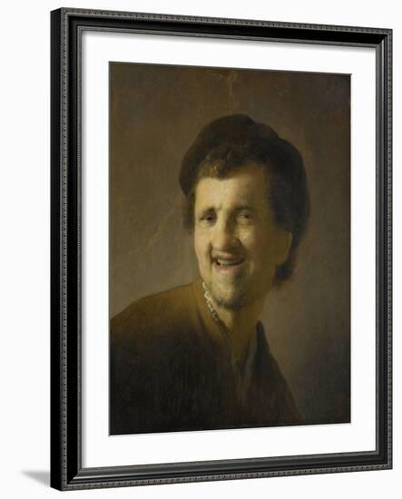 Bust of a Laughing Young Man-Rembrandt van Rijn-Framed Art Print