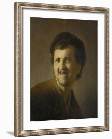 Bust of a Laughing Young Man-Rembrandt van Rijn-Framed Art Print