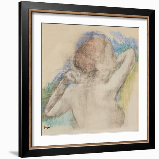 Bust of a Woman, C. 1896-1899 (Pastel Counterproof Heightened with Pastel on Paper)-Edgar Degas-Framed Giclee Print