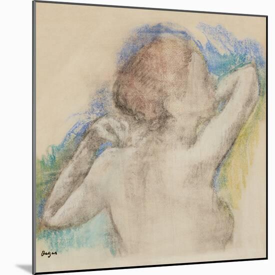 Bust of a Woman, C. 1896-1899 (Pastel Counterproof Heightened with Pastel on Paper)-Edgar Degas-Mounted Giclee Print