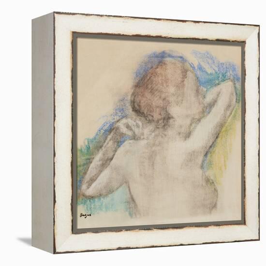 Bust of a Woman, C. 1896-1899 (Pastel Counterproof Heightened with Pastel on Paper)-Edgar Degas-Framed Premier Image Canvas