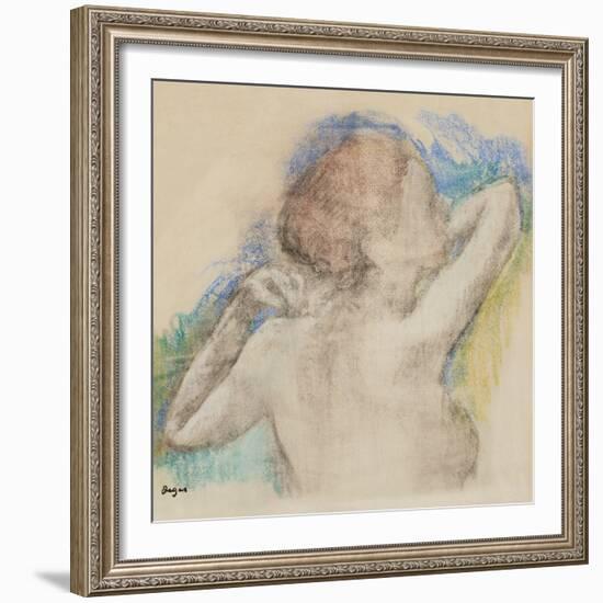 Bust of a Woman, C. 1896-1899 (Pastel Counterproof Heightened with Pastel on Paper)-Edgar Degas-Framed Giclee Print