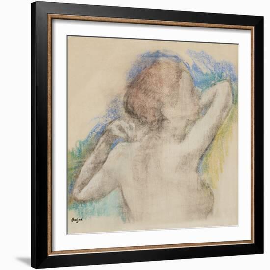 Bust of a Woman, C. 1896-1899 (Pastel Counterproof Heightened with Pastel on Paper)-Edgar Degas-Framed Giclee Print