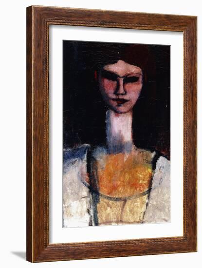 Bust of a Young Woman; Buste De Jeune Femme, C.1910-11-Amedeo Modigliani-Framed Giclee Print