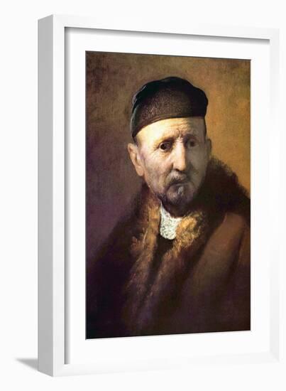 Bust of an Old Man with a Cap-Rembrandt van Rijn-Framed Art Print
