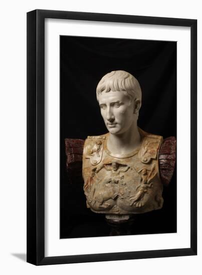 Bust of Augustus (after Augustus of Prima Porta)-null-Framed Art Print