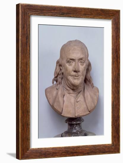 Bust of Benjamin Franklin (1706-90) 1778-Jean-Antoine Houdon-Framed Giclee Print