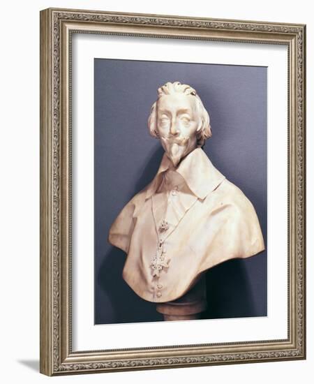 Bust of Cardinal Richelieu circa 1642-Giovanni Lorenzo Bernini-Framed Giclee Print