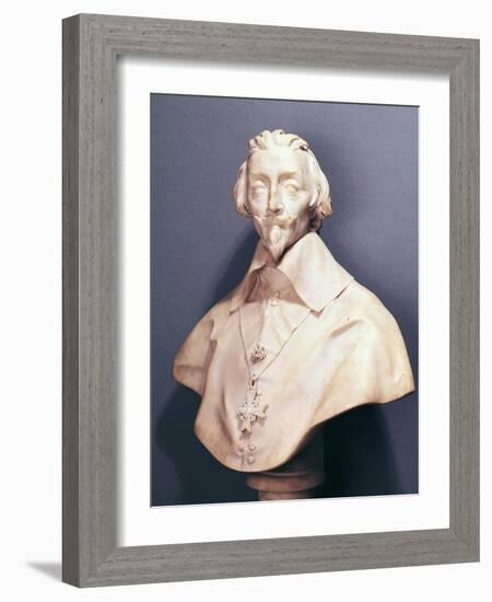 Bust of Cardinal Richelieu circa 1642-Giovanni Lorenzo Bernini-Framed Giclee Print