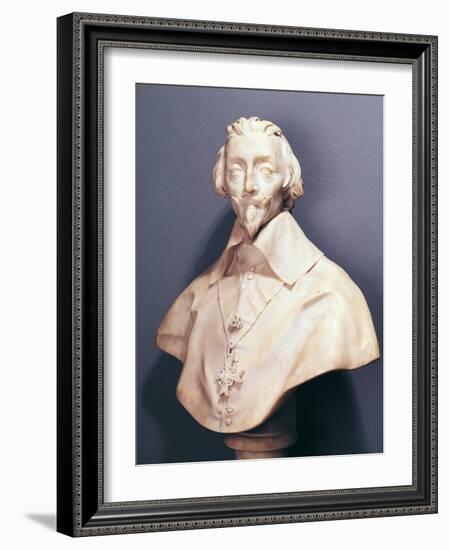 Bust of Cardinal Richelieu circa 1642-Giovanni Lorenzo Bernini-Framed Giclee Print