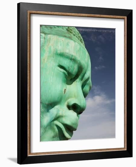 Bust of Jazz Great Charlie Yardbird Parker, Historic Jazz District, Kansas City, Missouri, USA-Walter Bibikow-Framed Photographic Print